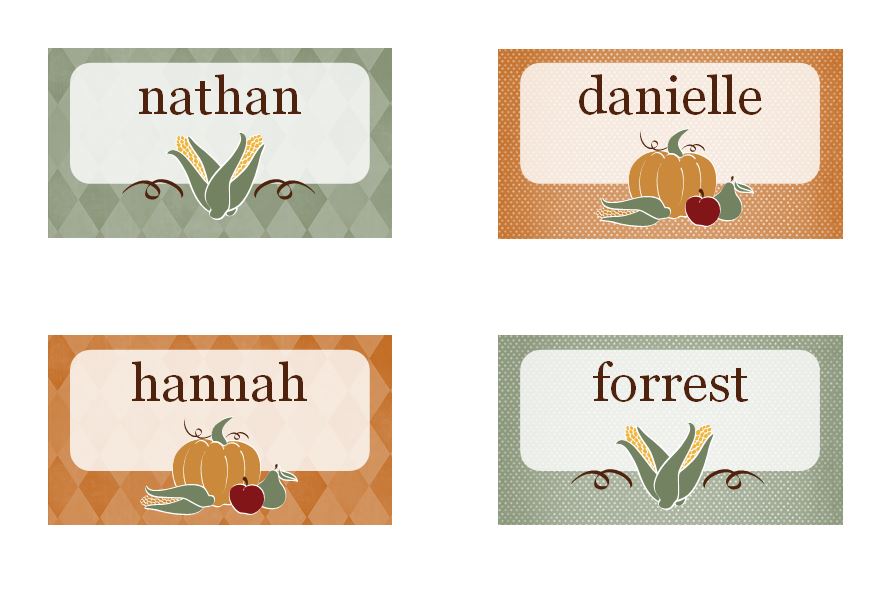 Printable Thanksgiving Place Cards Released As Part Of New Line Of 